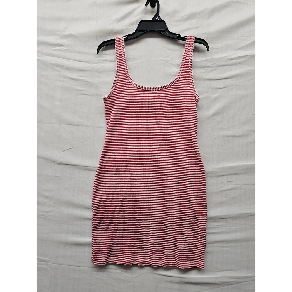 Universal Thread Womens Striped Mini Dress Red Cotton Blend Casual Size Medium